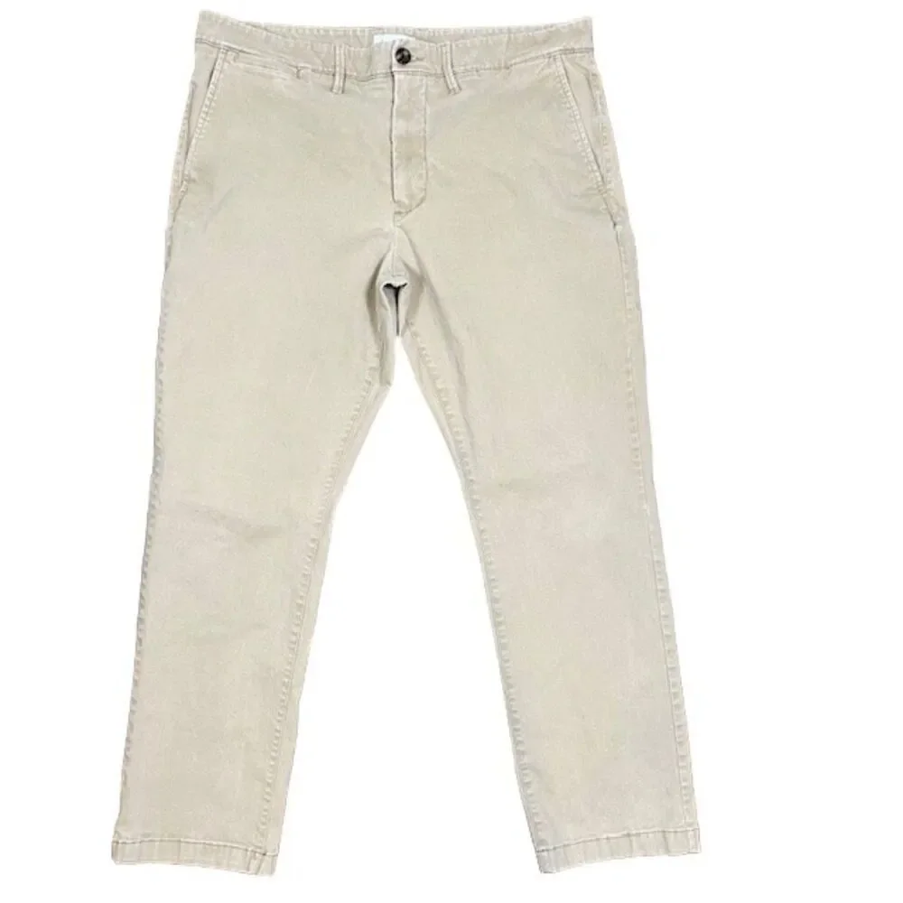 Goodfellow Hennepin Chino Athletic Khaki Beige Tan Flat‎ Front Men's Size 38x30